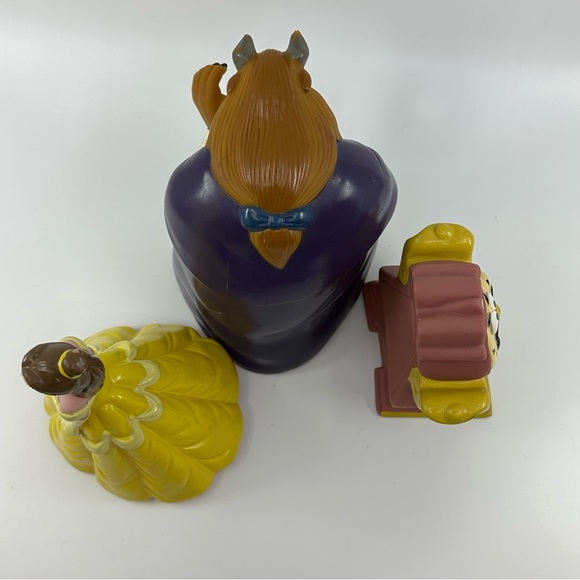 Set of 3 Vintage Beauty and The Beast Pizza Hut Disney Hand Puppets. - Picture 3 of 10